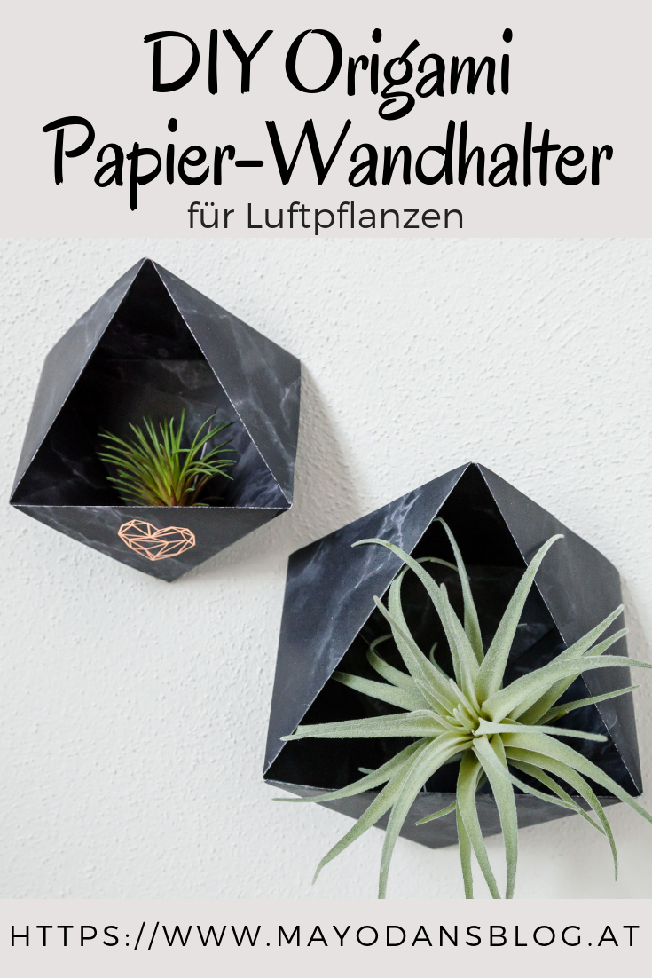 Soporte de pared de papel origami para plantas de aire | jardín de alegría